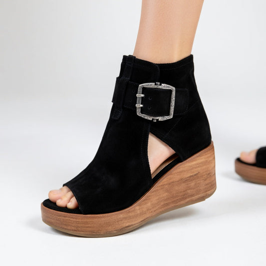 Mireli – Cuña abierta en botines de tobillo Negro