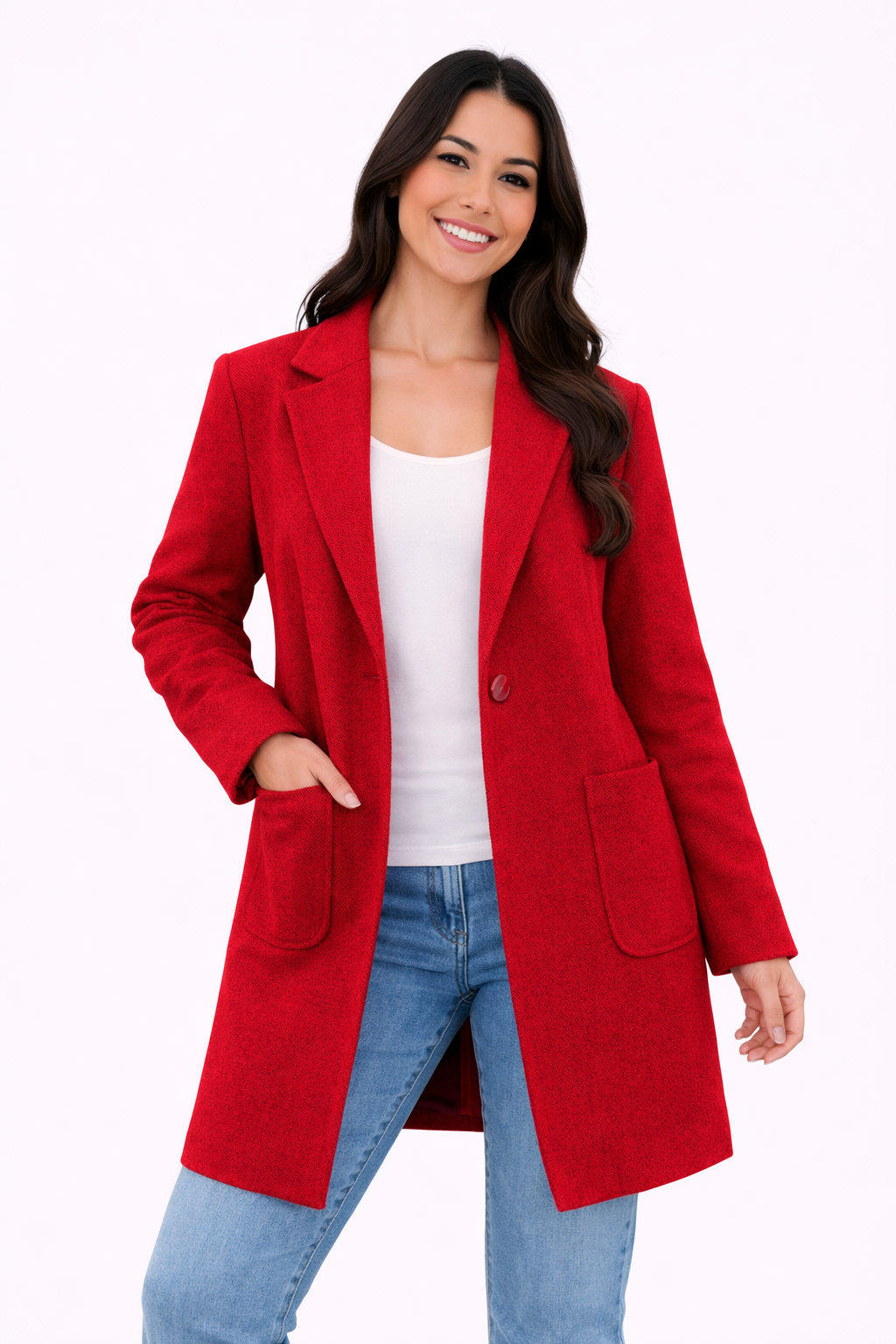 Abrigo Teddy Otoño Talla Única (38-46) Rojo
