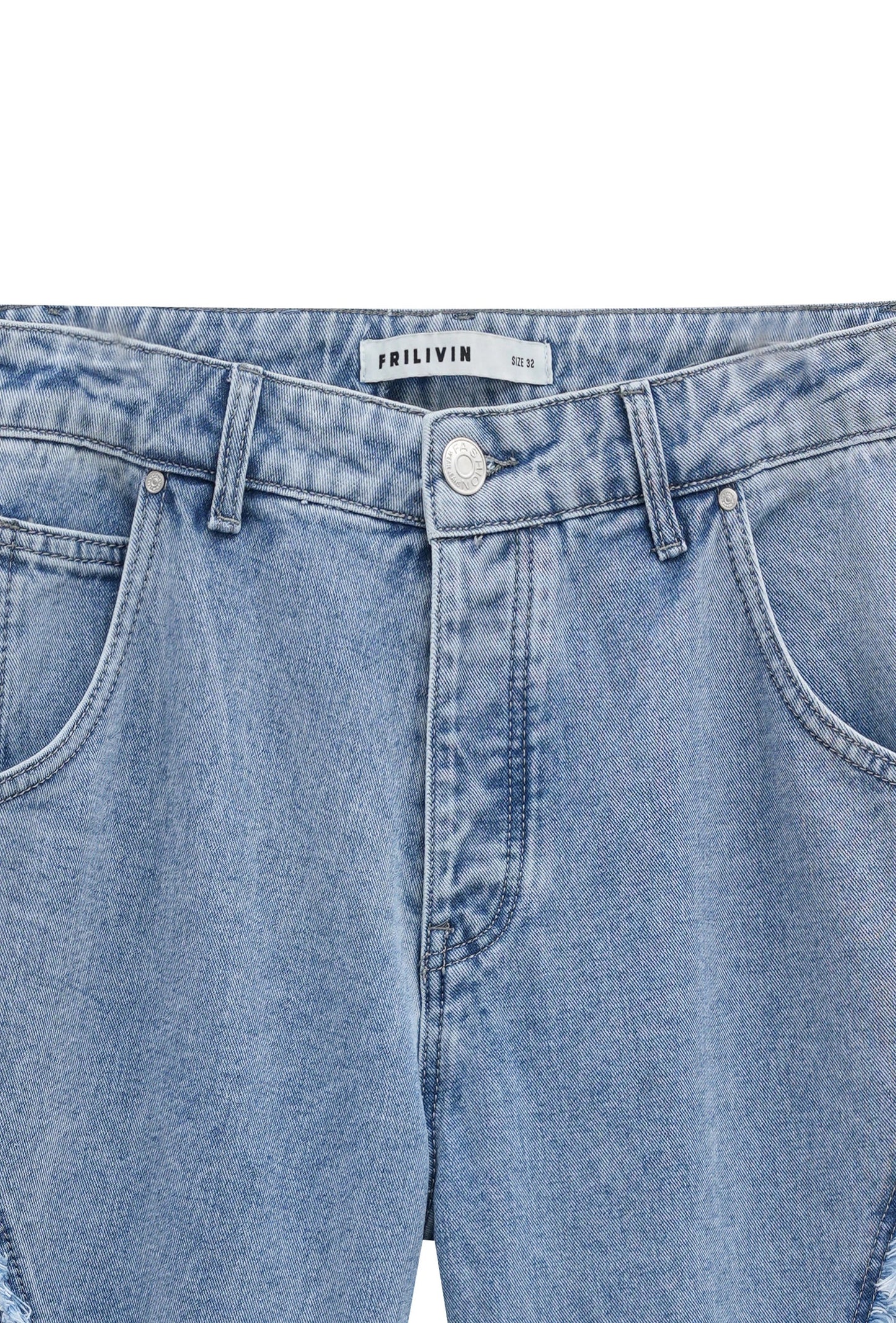 Pantalones vaqueros de corte ancho con volantes