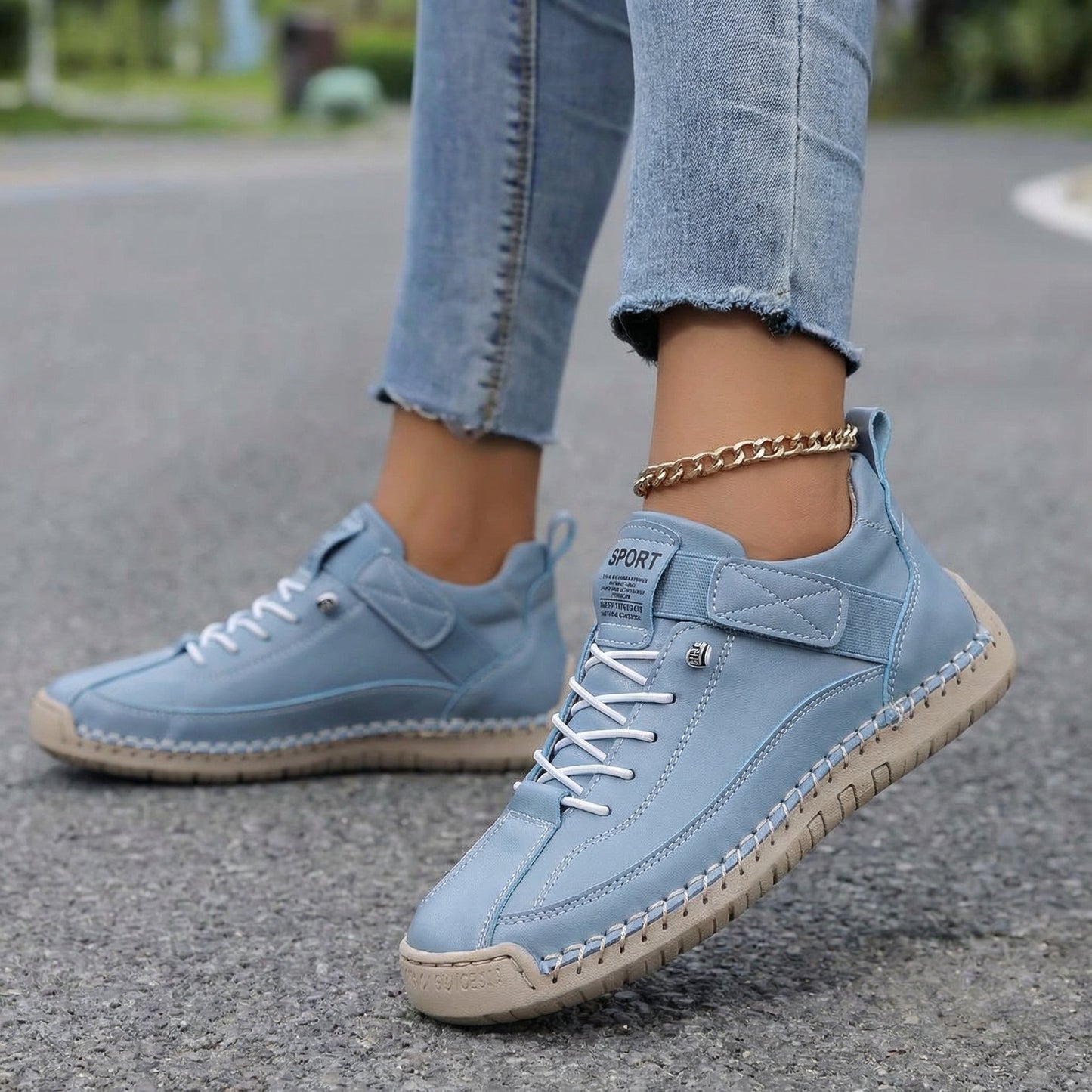 Zapatillas ortopédicas cómodas y que no causan dolor Azul claro