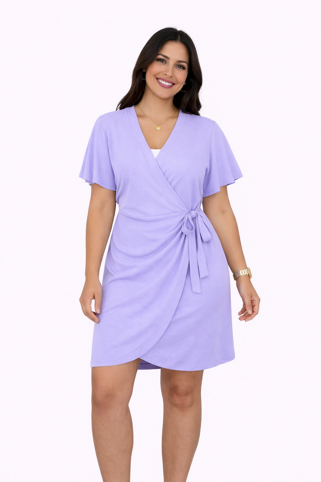 Vestido corto cruzado Milano Talla Única (38-44) Lila