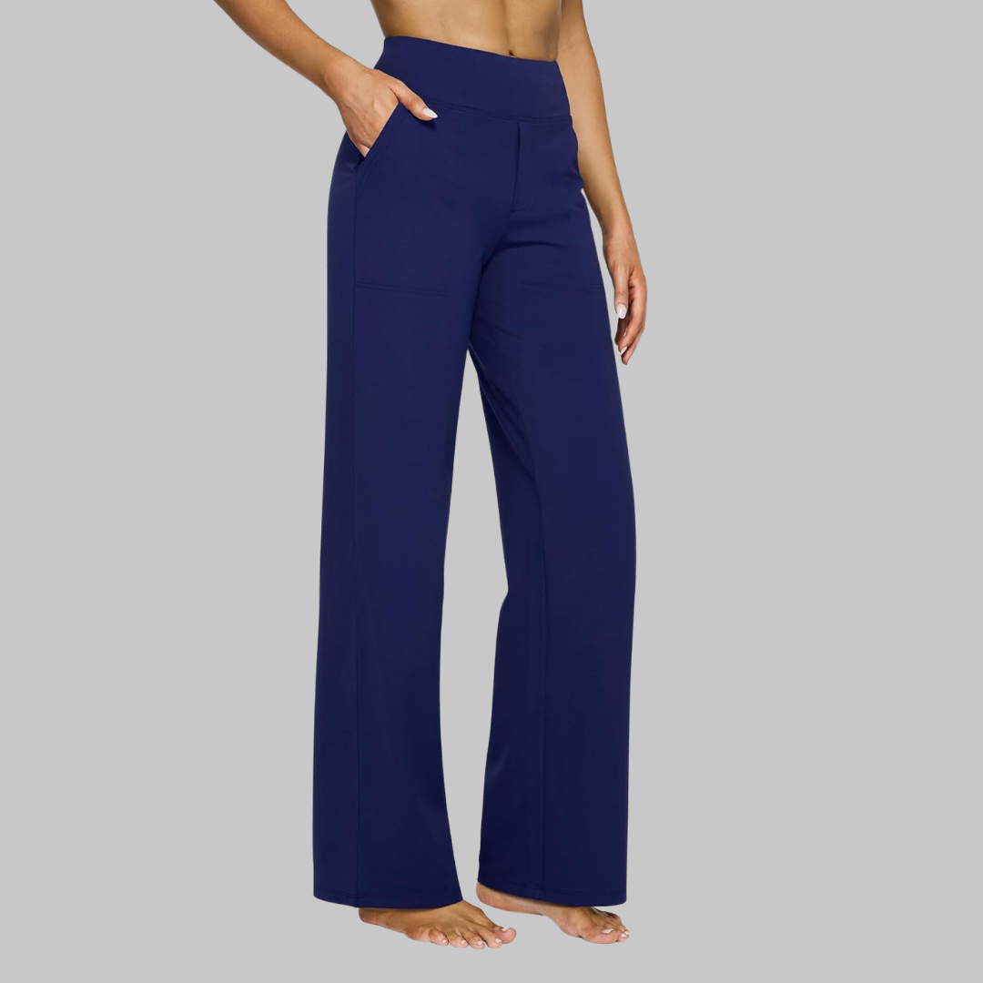 Rylena – Cintura alta en tejido elástico, pantalones