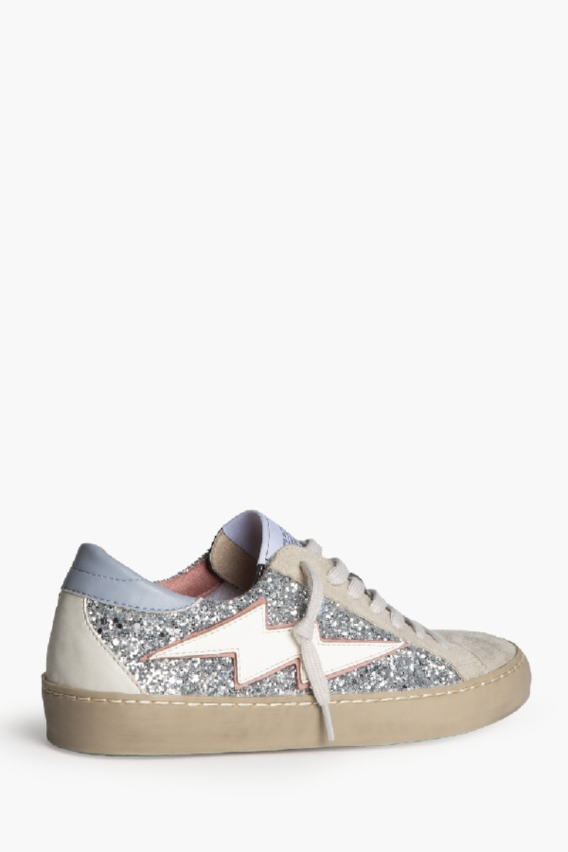 Zapatilla rayo Glittel plata