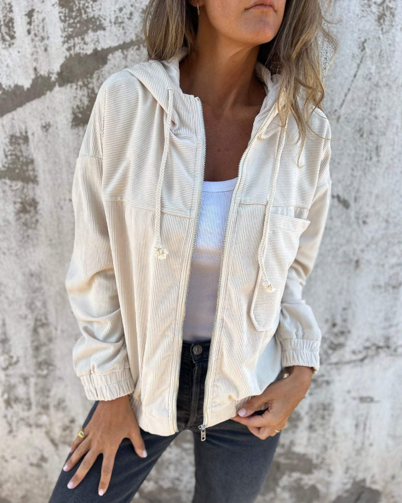 Orlise – Con cierre frontal de pana sudadera