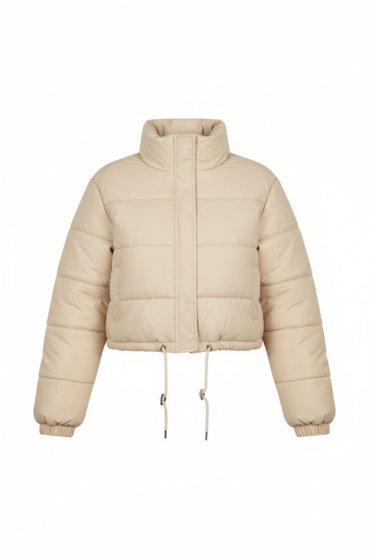 Chaqueta acolchada corta beige