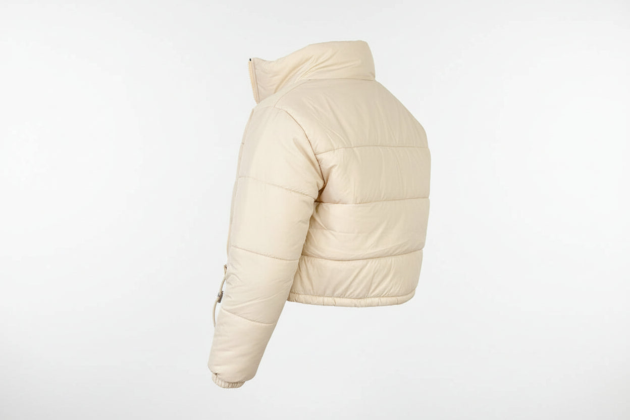 Chaqueta acolchada corta beige