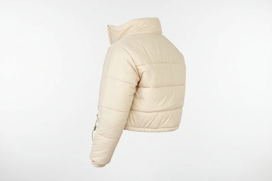 Chaqueta acolchada corta beige