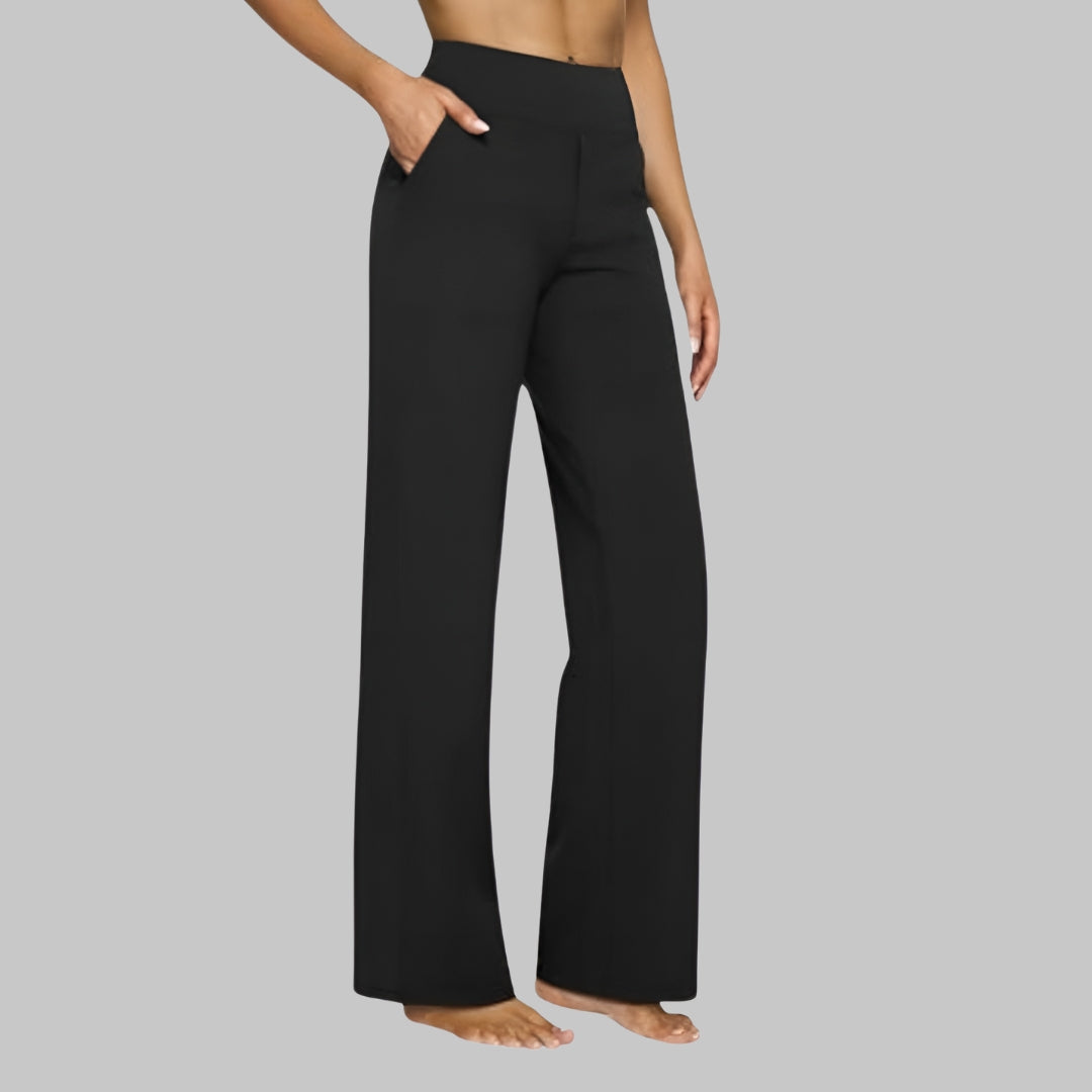 Rylena – Cintura alta en tejido elástico, pantalones