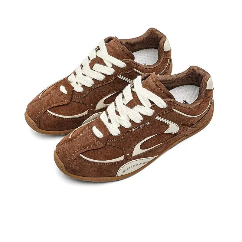 Zapatos planos versátiles de ante Marrón