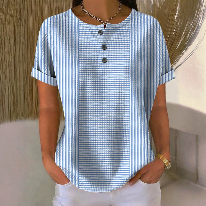 Nivora – A rayas de mezcla de algodón blusa