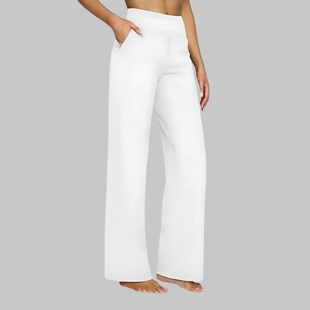 Rylena – Cintura alta en tejido elástico, pantalones