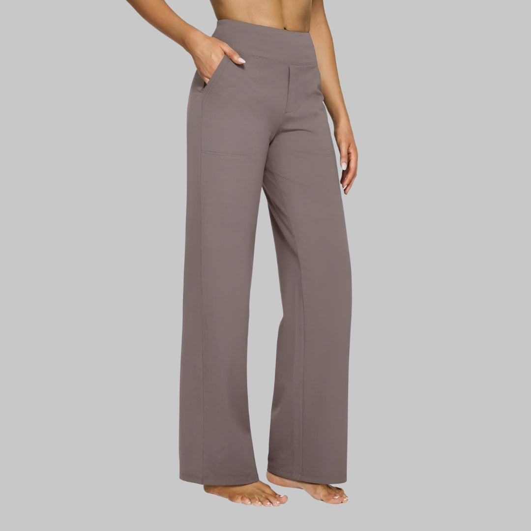 Rylena – Cintura alta en tejido elástico, pantalones