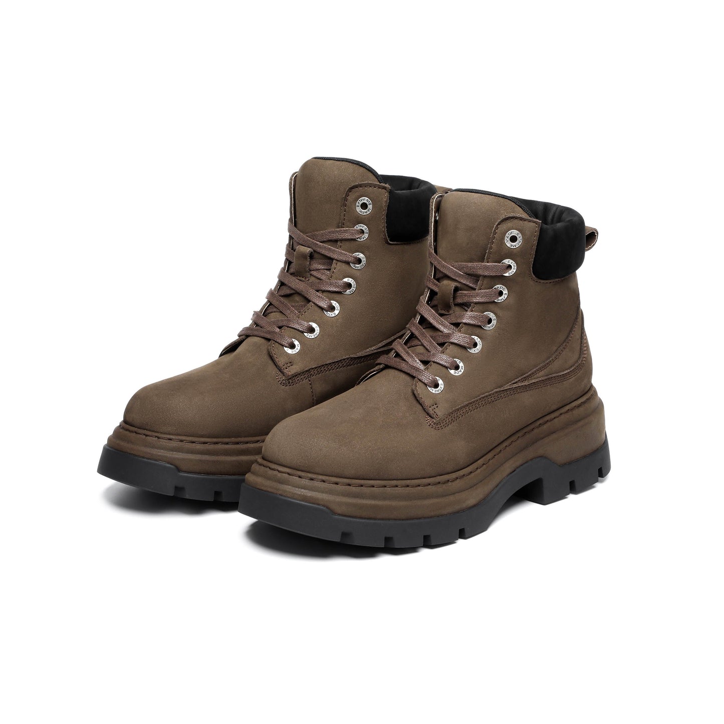 Botas clásicas de cuero con cordones Coffee