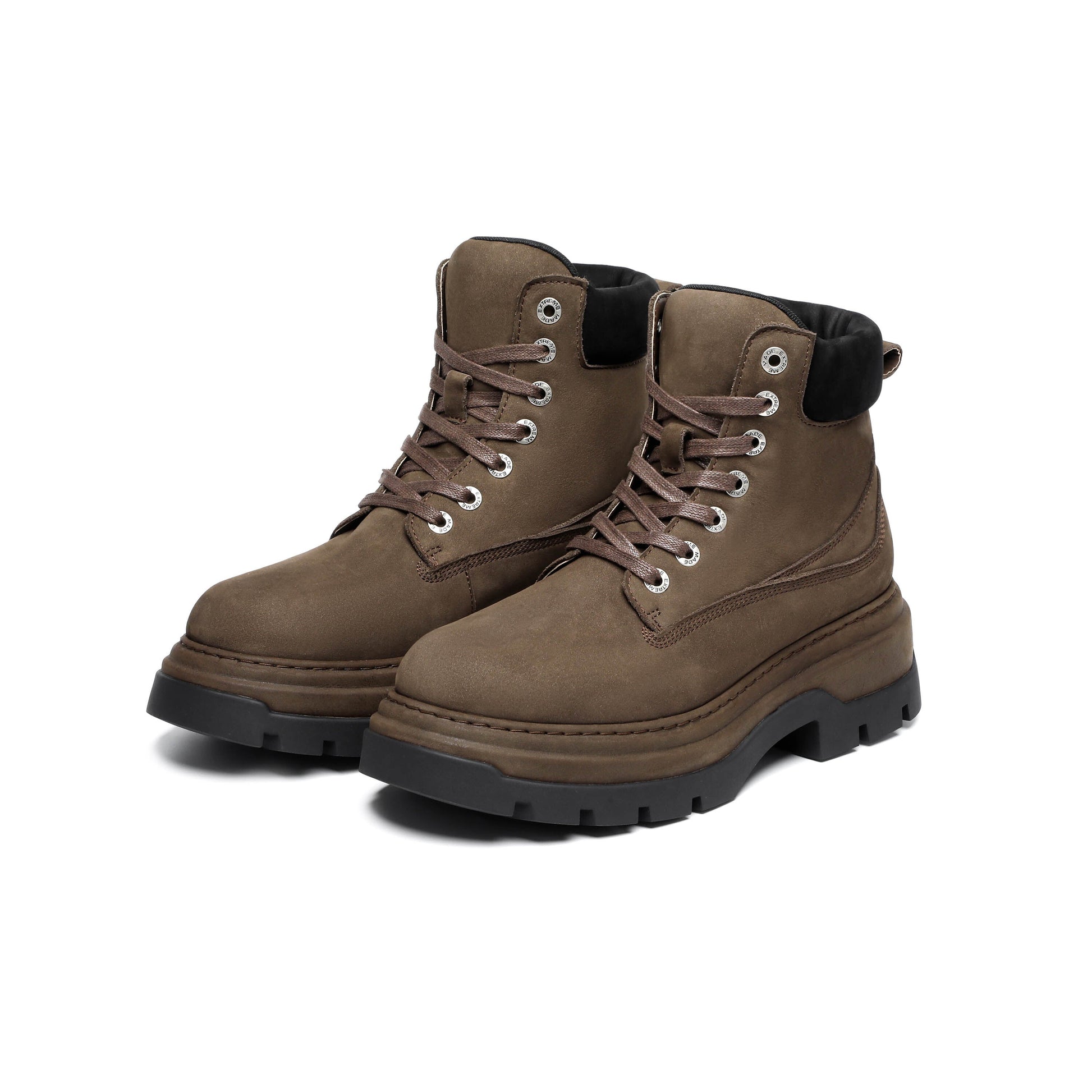 Botas clásicas de cuero con cordones Coffee