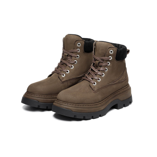 Botas clásicas de cuero con cordones Coffee