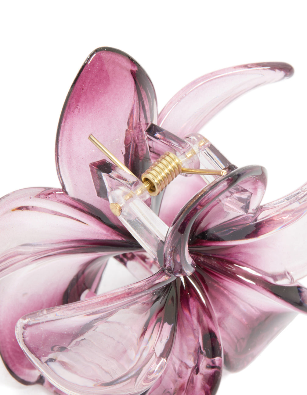 Pinza para el pelo con flor de frangipani morada oscura