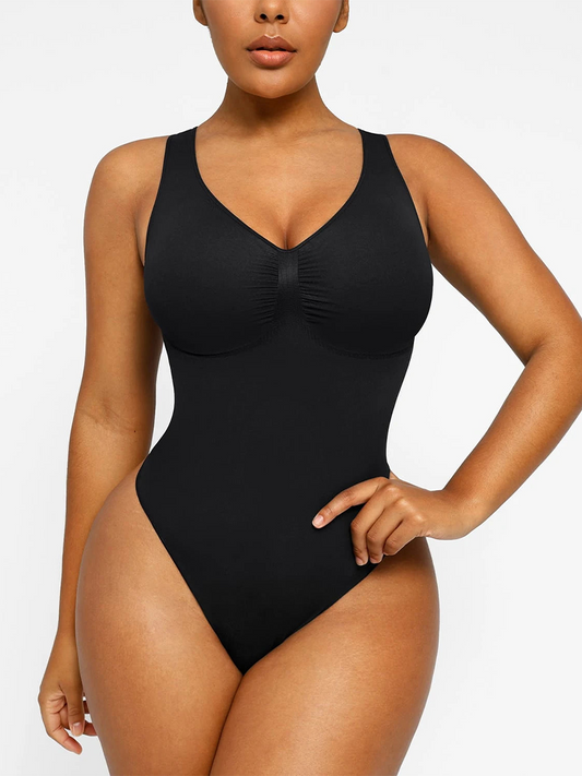 Body moldeador tipo tanga con cuello en V