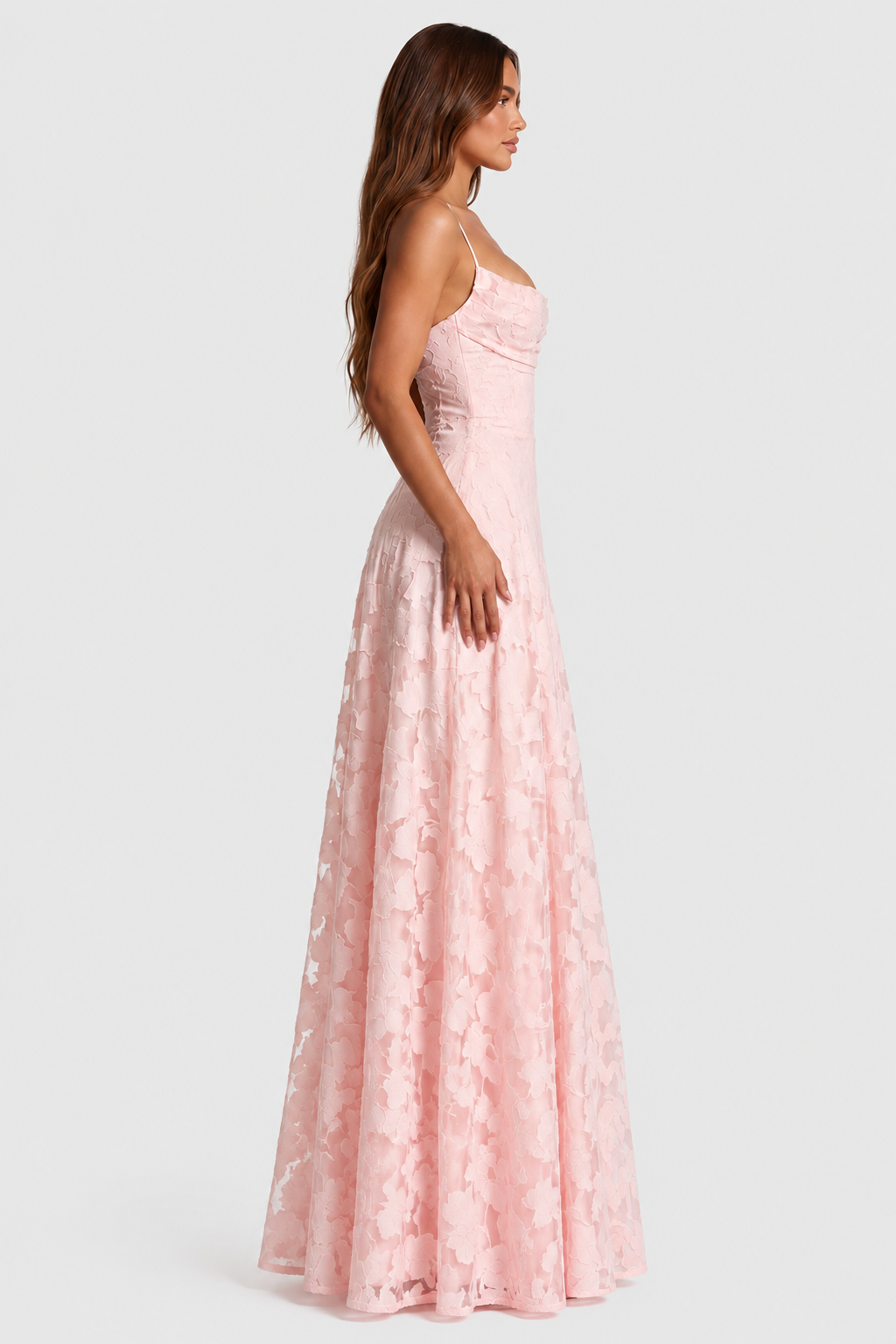 Nerila – Vestido de encaje floral en relieve