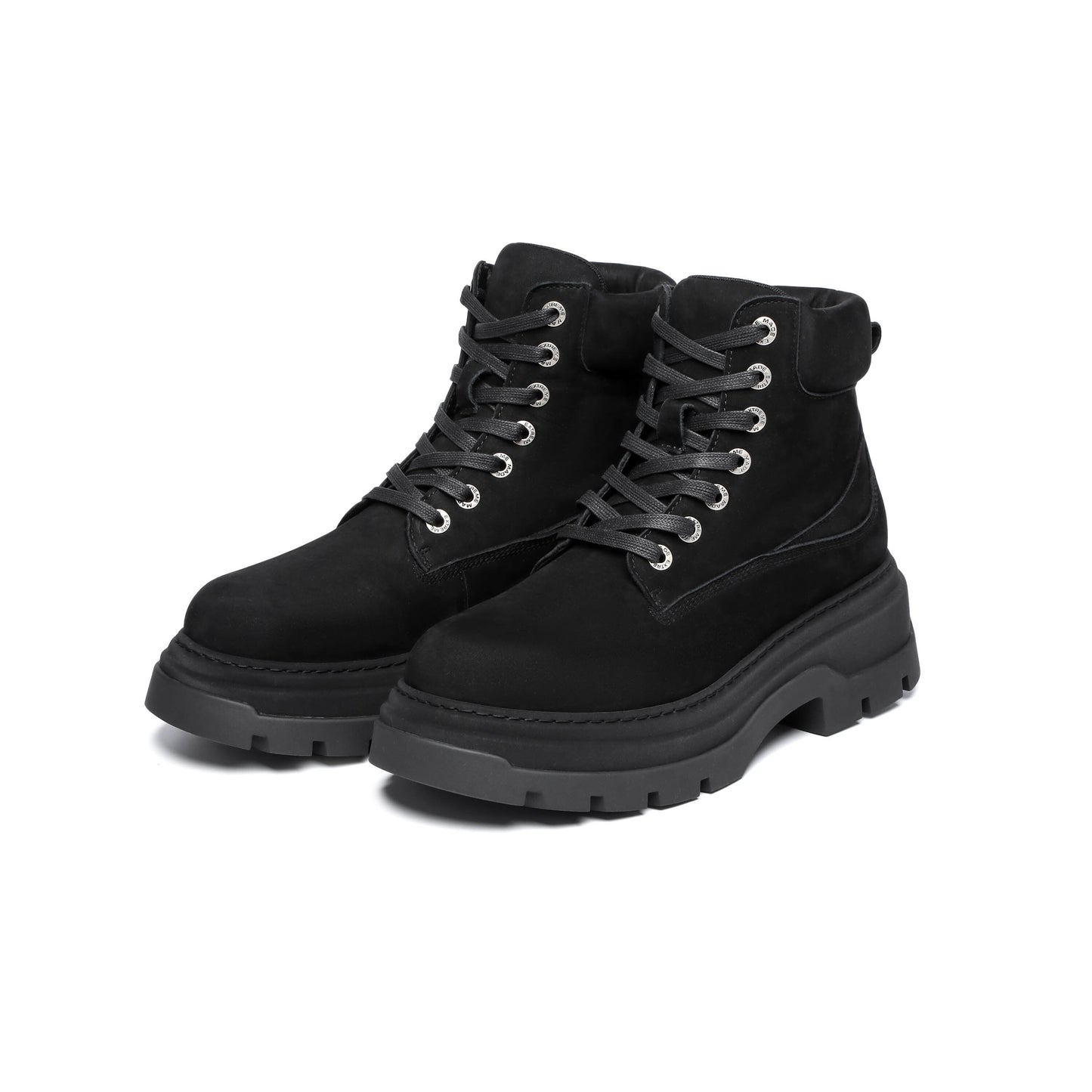 Botas clásicas de cuero con cordones Black