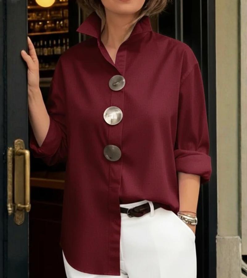 Virela – Cuello alto de tejido plano, blusa