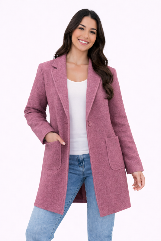 Abrigo Teddy Otoño Talla Única (38-46) Malva