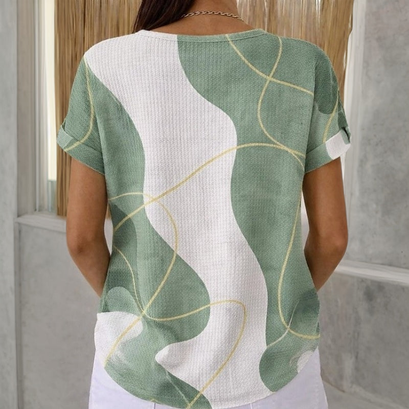 Tivara – con bloques de color en mezcla de algodón, blusa