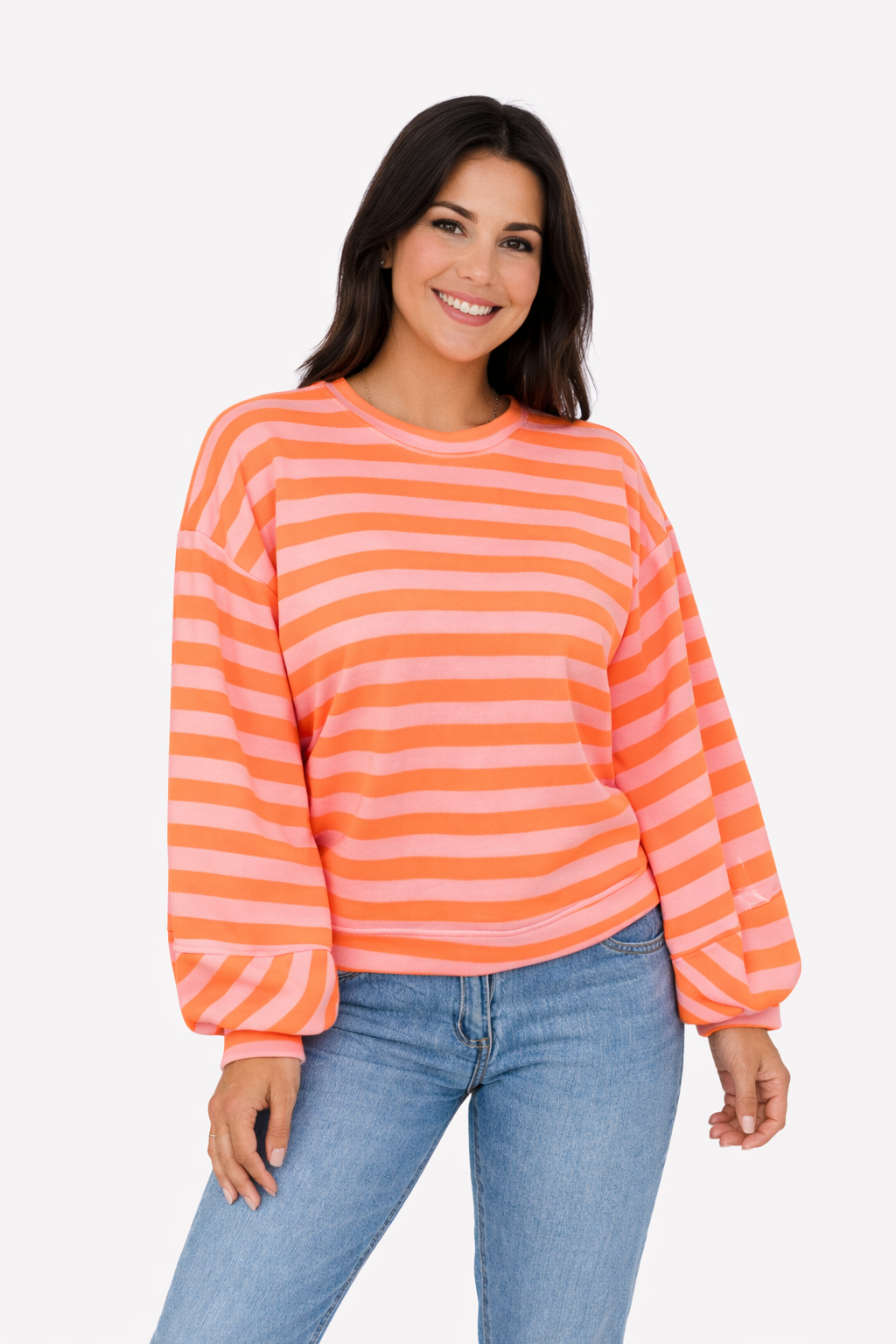 Jersey de manga abullonada a rayas