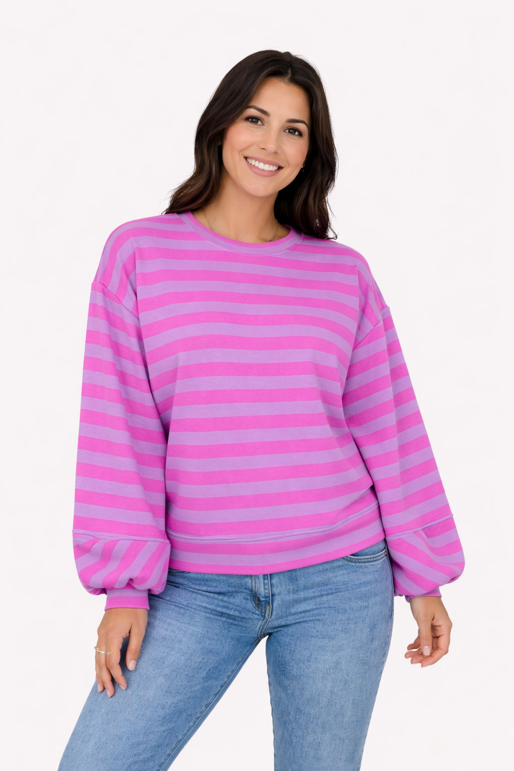 Jersey de manga abullonada a rayas