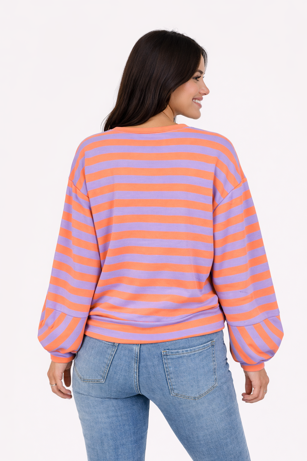 Jersey de manga abullonada a rayas