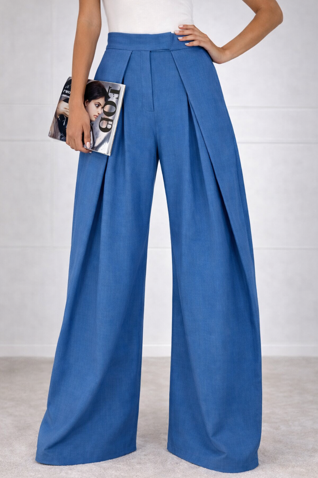 Pantalones ajustados tipo globo Azul