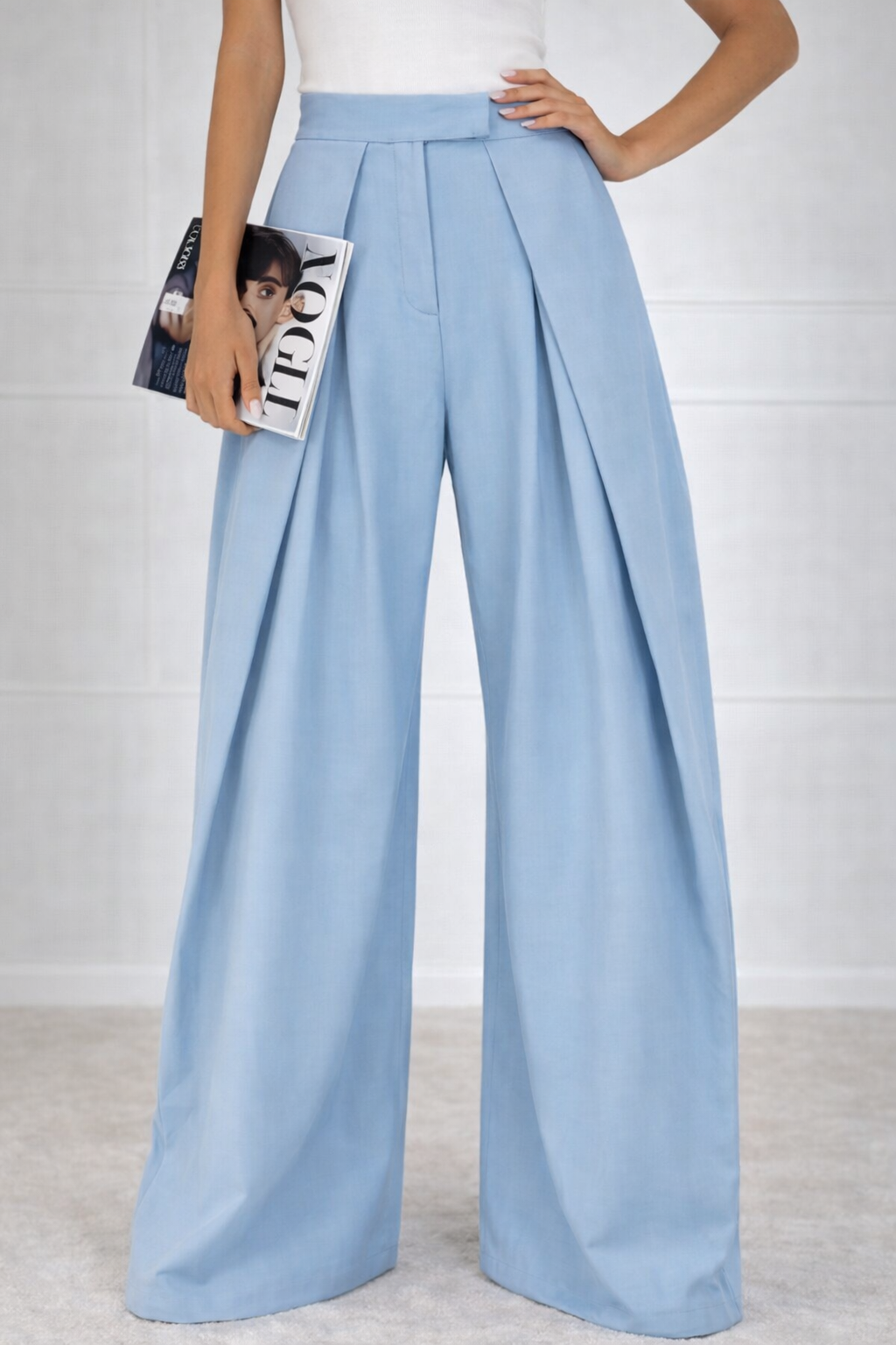 Pantalones ajustados tipo globo Azul claro