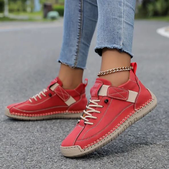 Zapatillas ortopédicas cómodas y que no causan dolor Rojo
