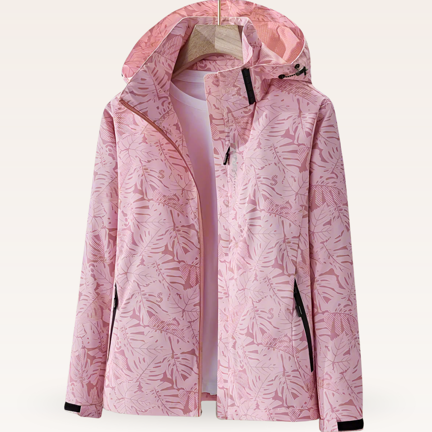 Nalise – Impermeable con estampado de hojas chamarra