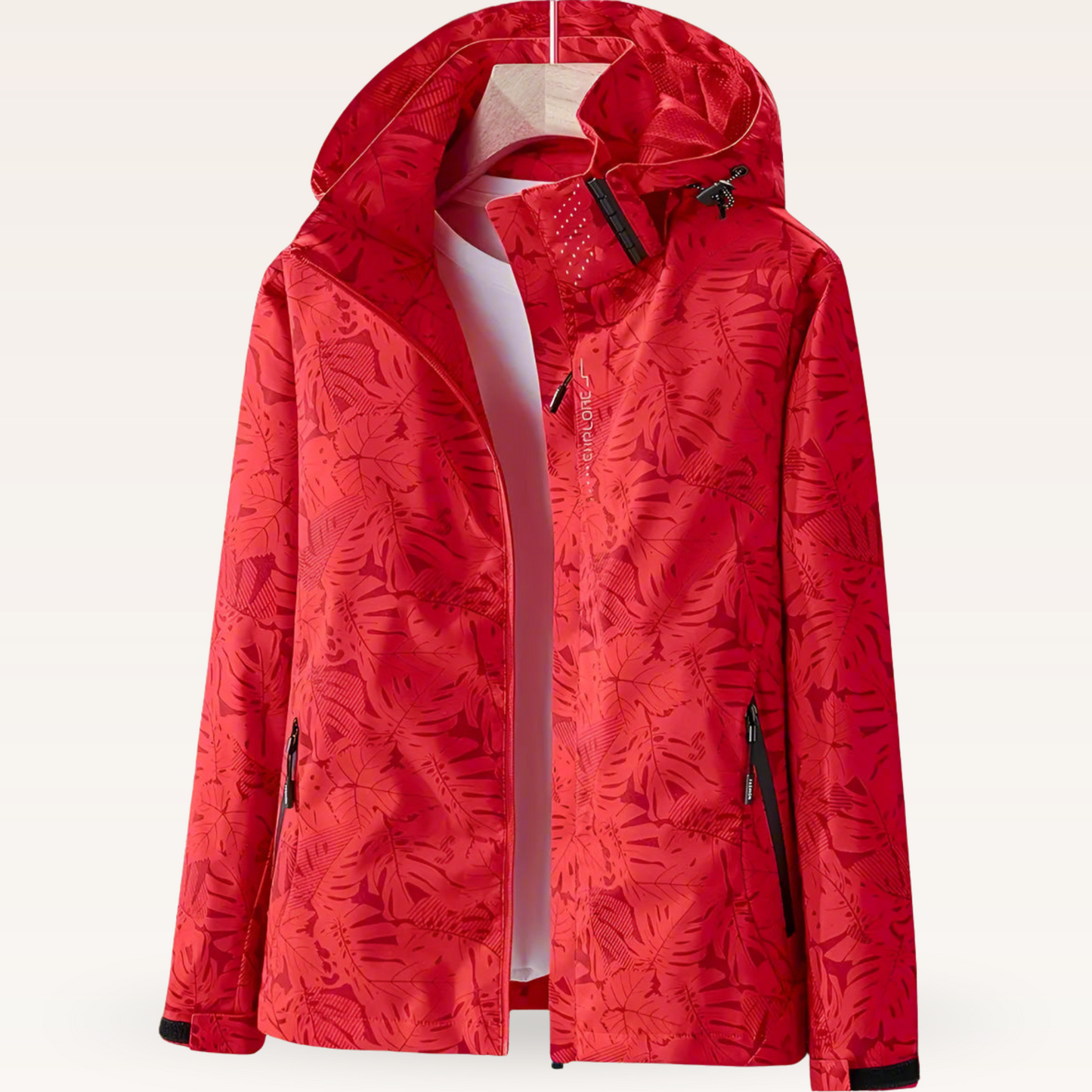 Nalise – Impermeable con estampado de hojas chamarra