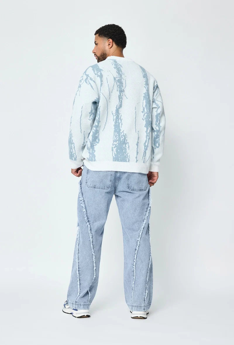 Pantalones vaqueros de corte ancho con volantes