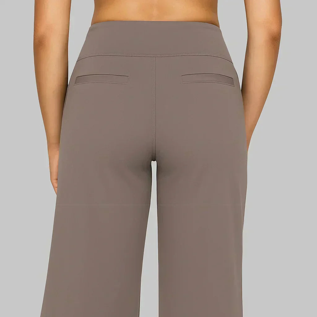 Rylena – Cintura alta en tejido elástico, pantalones