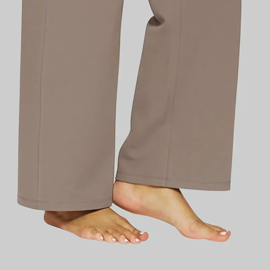 Rylena – Cintura alta en tejido elástico, pantalones