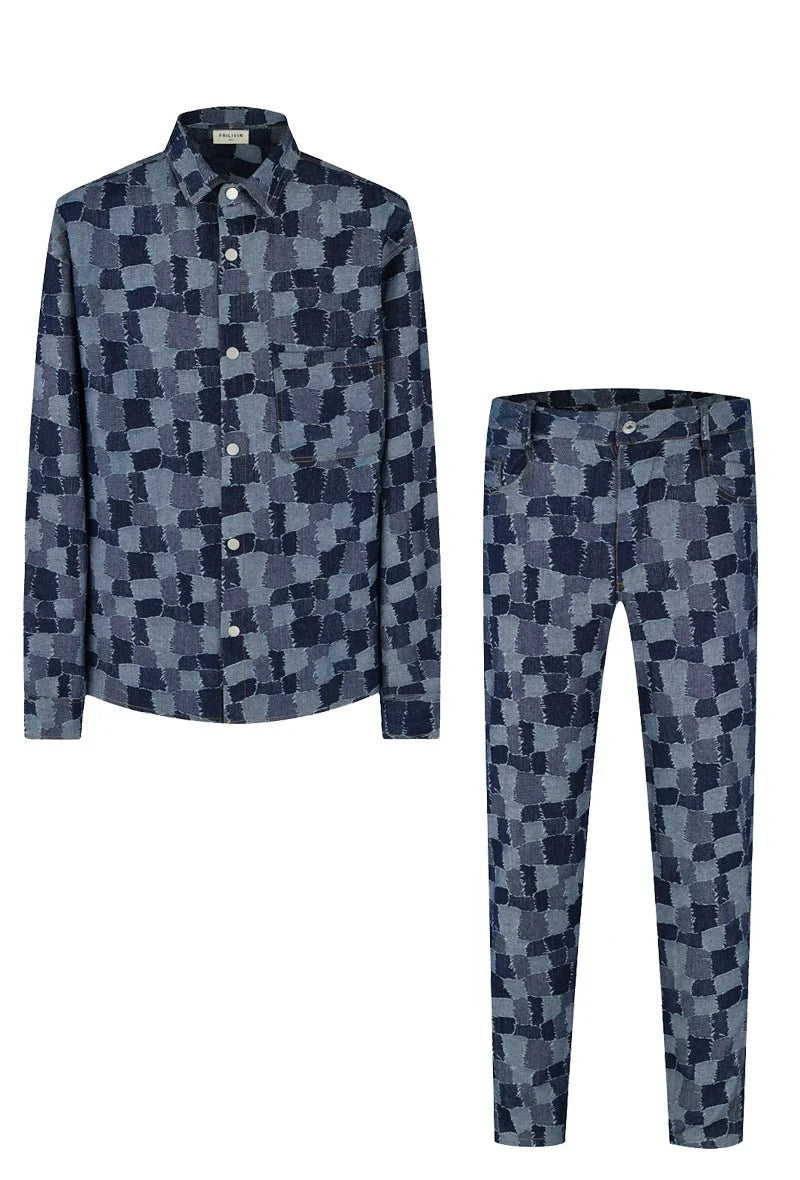 Conjunto de camisa y pantalón Azul marino