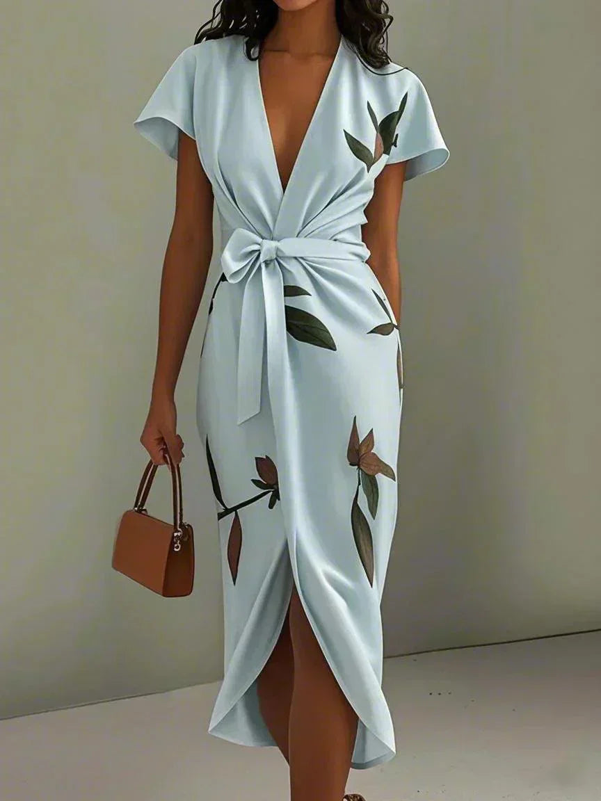Ilyra – Frente cruzado de acabado pulido, vestido