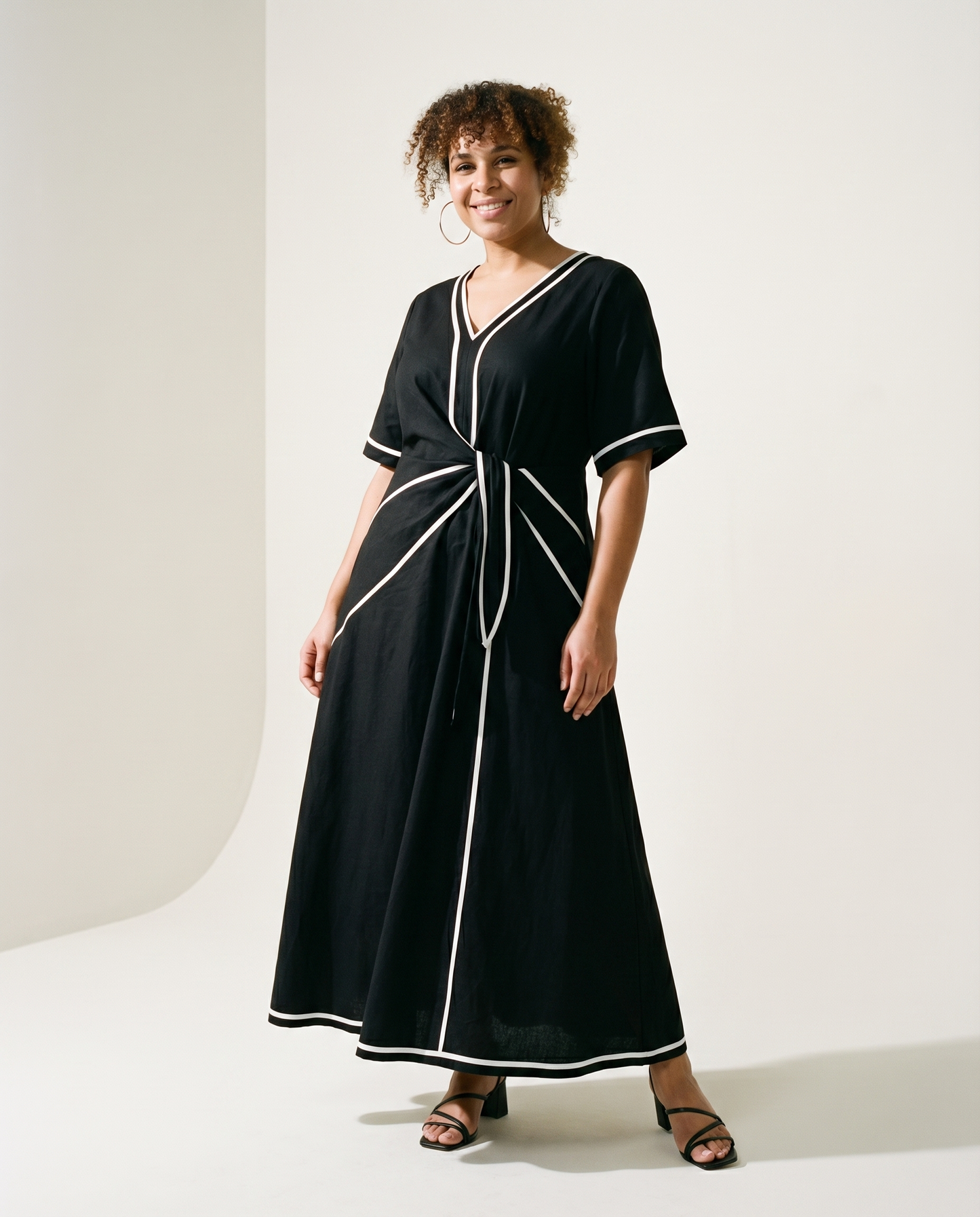 Cintura definida vestido midi
