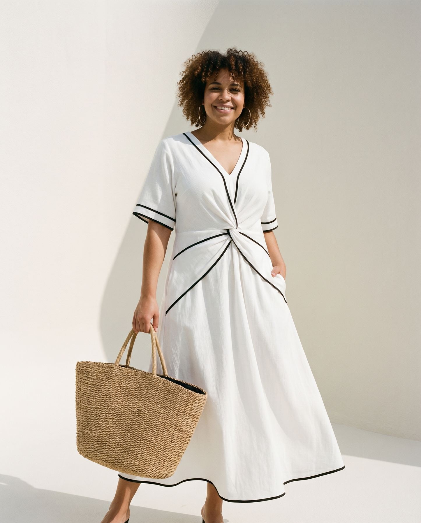 Sivora – Vestido midi de cintura definida