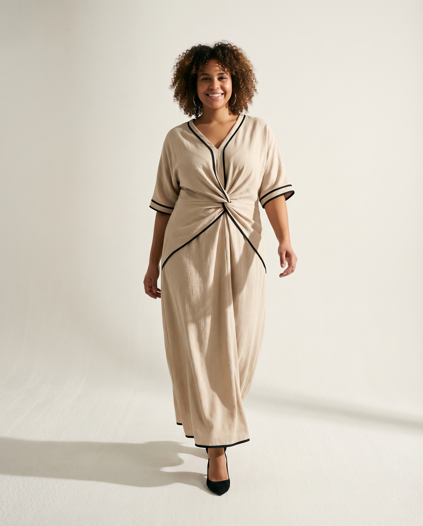 Cintura definida vestido midi